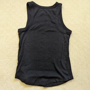 Ribbed black high neck tank